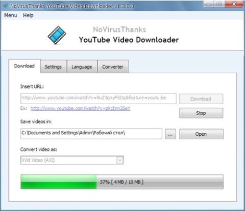 NoVirusThanks YouTube Video Downloader 1.3.0.0.